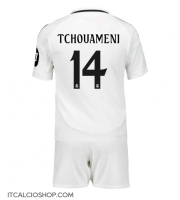 Real Madrid Aurelien Tchouameni #14 Prima Maglia Bambino 2024-25 Manica Corta (+ Pantaloni corti)